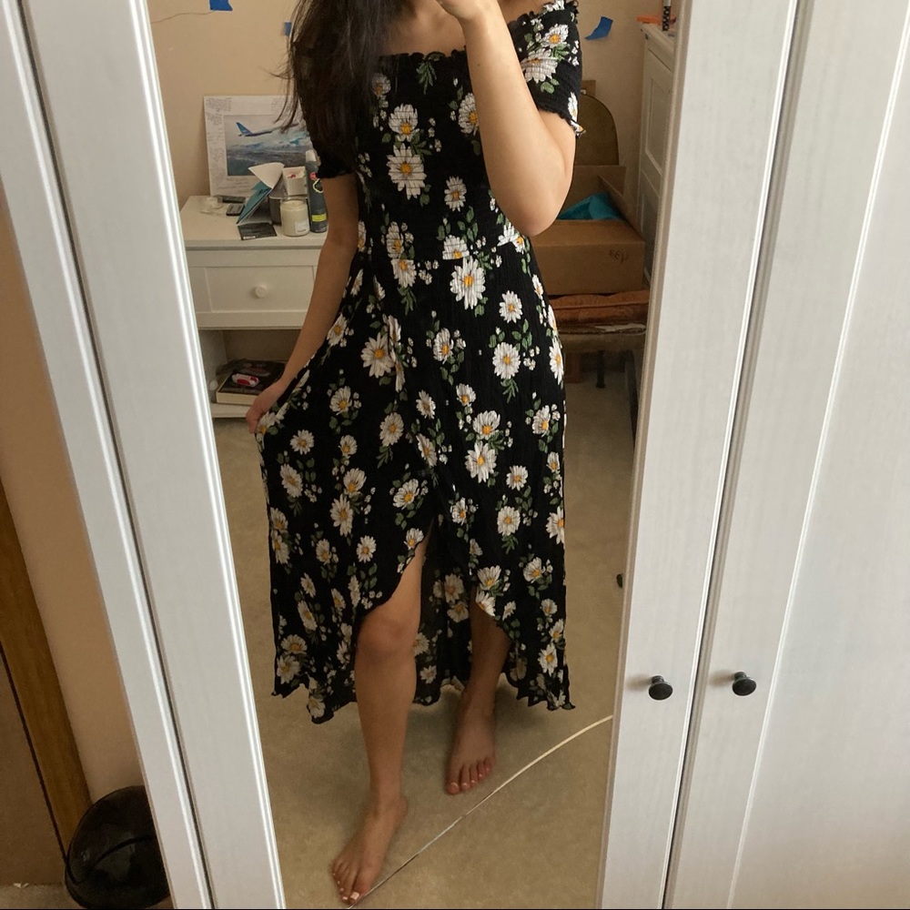 Daisy maxi dress with open front